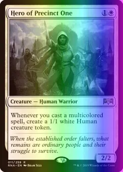 MTG Magic the Gathering Hero of Precinct One (11/296) Ravnica Allegiance LP FOIL - Image 1
