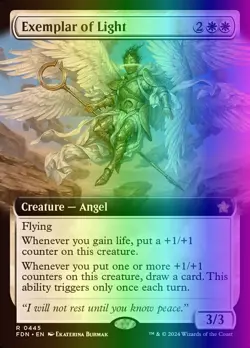 MTG Magic the Gathering Exemplar of Light (445/789) Foundations LP FOIL - Image 1