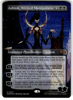 Ashiok, Wicked Manipulator 0297 Borderless Wilds Of Eldraine WOE MTG NM FOIL - Image 1
