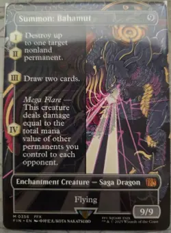 MTG SUMMON: BAHAMUT (BORDERLESS) Final Fantasy FIN Magic M/NM (PACK FRESH!!) - Image 1