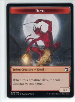 DEVIL TOKEN Midnight Hunt #6 MID(NM+)(MTG) - Image 1