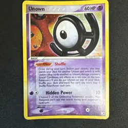 2005 Unown U Holo Unseen Forces U/28 Pokemon Card Wotc Lightly Played - Image 1