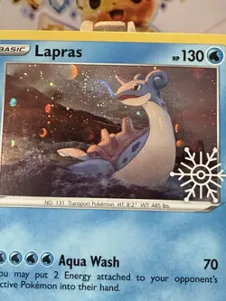Lapras Holiday Calendar 048/202 Pokemon Stamped High Def. (HD) Swirl Error LP - Image 2
