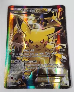 Pikachu EX XY124 Holo Rare Full Art Pokemon Card 2016 - Played Condition - Image 1