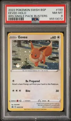 EEVEE SWSH190 POKEMON BLACK STAR PROMO HOLO 2022 PSA 8 - Image 1