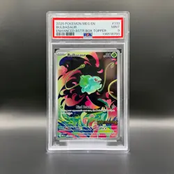 2025 POKEMON MEG EN-MEGA EVOLUTION #133 BULBASAUR ENHANCED BSTR BOX TOPPER PSA 9 - Image 3