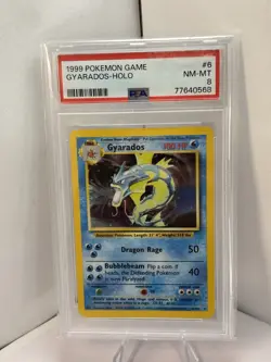 1999 POKEMON GAME 6 GYARADOS-HOLO PSA 8 - Image 1