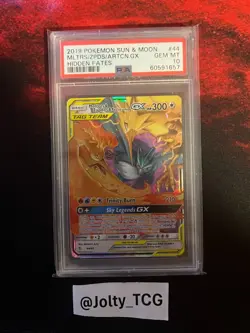 2019 POKEMON SUN & MOON HIDDEN FATES #44 MOLTRES & ZAPDOS & ARTICUNO GX PSA 10 - Image 1