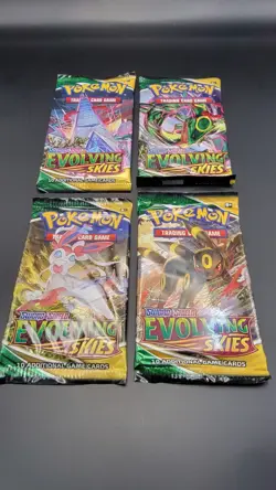 Pokemon Evolving Skies Booster Pack Art Set 4x Sealed Packs Sword & Shield - Image 2
