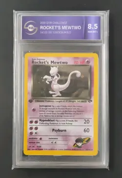 Pokemon TCG, Rocket’s Mewtwo 14/132, 1st edition Gym Challenge Holo, TGA 8.5 - Image 1