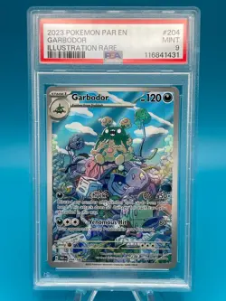 PSA 9 Garbodor Illustration Rare 204/182 - 2023 Pokemon Sv04: Paradox Rift - Image 1