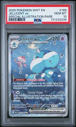 2025 Pokemon White Flare English JELLICENT EX 168/086 PSA 10 Gem Mint - Image 1