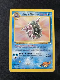 Pokemon: Misty's Cloyster #029/132 Gym Heroes Non-holo Rare 2000 WOTC - LP - I72 - Image 1