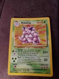 Nidoking 11/102 Base Set - Rare Holo Pokemon Card - Vintage WOTC 1999 - Image 2