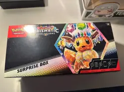 Pokemon Prismatic Evolutions Surprise Box New Sealed, 1 Promo Card, 4 Boosters - Image 1