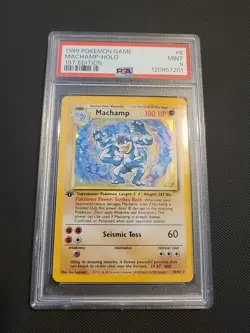 Machamp 008/102 PSA 9 Mint First Edition Pokemon Holo Card - Image 1