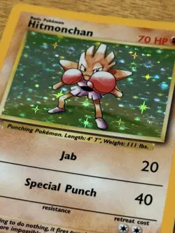 Hitmonchan 7/102 Holo Base Set Pokemon Card WOTC LP EXCELLENT - Image 2