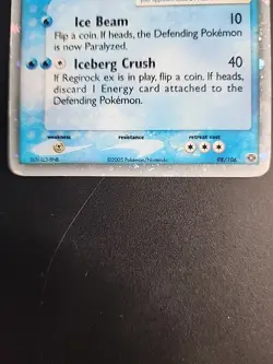 Pokemon EX Emerald Regice Holo Card #98/106 2005 - Image 3