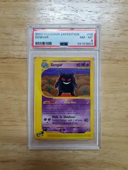 Pokemon PSA 8 NM/MINT 2002 Gengar 48/165 Expedition Rare Card - Image 1