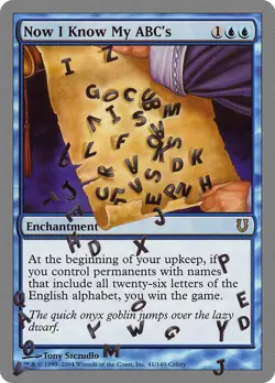 MTG Magic the Gathering Now I Know My ABC's (41/169) Unhinged LP - Image 1