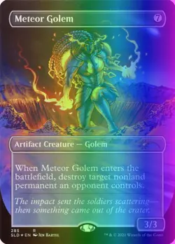MTG Magic the Gathering Meteor Golem (285/3004) Secret Lair Drop Series LP FOIL - Image 1