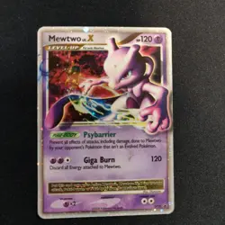 Mewtwo LV.X DP28 Black Star Promo Diamond and Pearl Pokemon Tcg Card DAMAGED - Image 1