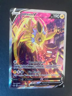 Pokemon TCG Jolteon V SWSH183 Sword & Shield Black Star Promo LP - Image 1