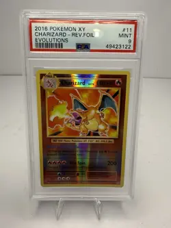 2016 Pokemon XY Evolutions #11 Charizard Reverse Foil PSA 9 Mint - Image 1