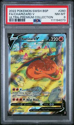 Fa/Charizard V Ultra-Premium Collection Pokemon Swsh Black Star Promo 260 PSA 8 - Image 1