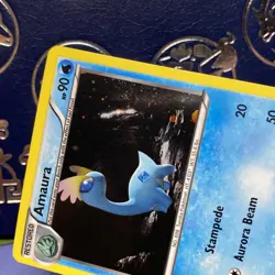 Pokemon TCG Amaura Furious Fists 25/111 Holo Promo Cosmos Holo SWIRL Rare NM - Image 3