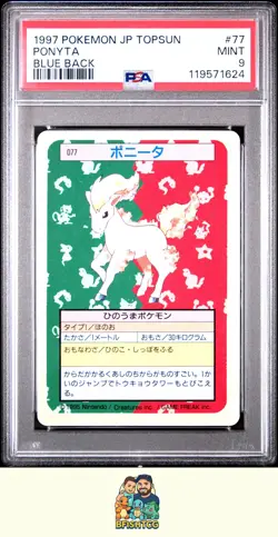 Rare PSA 9 Ponyta #77 BLUE BACK 1997 Pokemon Japanese Topsun - Image 1