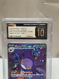2025 Pokemon Japanese Team Rocket Crobat EX Special Art Rare Holo 127/098 CGC 10 - Image 2