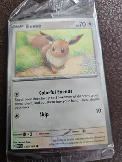 EEVEE 133/165 Pokemon TCG Holiday Calendar 2025 Holo Festive Stamp Promo SEALED - Image 1