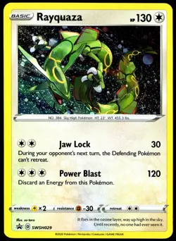 Pokemon TCG Rayquaza SWSH029 Sword & Shield Cosmos Holo Black Star Promo - LP - Image 1