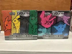 Pokemon Lot Evolving Skies Pokemon Center And Regular Elite Trainer Box ETB - Image 1