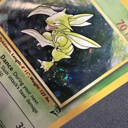 1999 Pokemon TCG Base Set 2 Scyther 17/130 Holo Rare SWIRL LP - Image 3