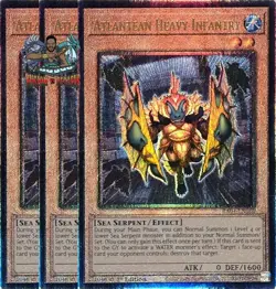 Yugioh! 3x Atlantean Heavy Infantry RA04-EN010 Ultimate Rare 1st Ed NM - Image 1