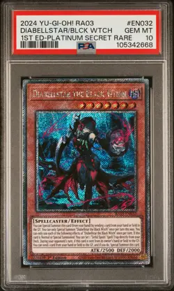 2024 YU-GI-OH! RA03-QUARTER CENTURY BONANZA DIABELLSTAR THE BLACK WITCH PSA 10 - Image 1