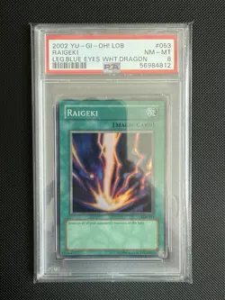 PSA 8 Yu-Gi-Oh! TCG Raigeki LOB-053 Unlimited - Image 1