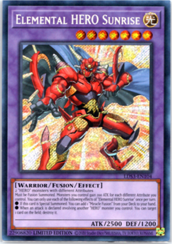 Elemental HERO Sunrise - LDS3-EN104 - Secret Rare - 1st Edition Yugioh - Image 1