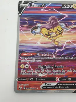 Pokemon Trading Card TCG Raikou V Card Crown Zenith GG41/GG70 #Live - Image 3