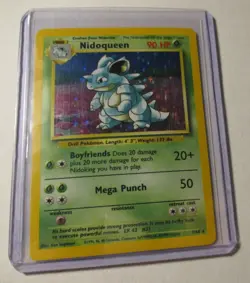 Pokemon TCG Jungle Nidoqueen No Symbol Holo Card 7/64 Played 1999 Vintage - Image 1