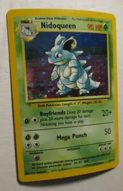 Pokemon TCG Jungle Nidoqueen No Symbol Holo Card 7/64 Played 1999 Vintage - Image 2