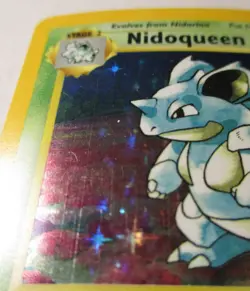 Pokemon TCG Jungle Nidoqueen No Symbol Holo Card 7/64 Played 1999 Vintage - Image 4