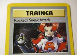 Pokemon TCG Team Rocket Trainer Rockets Sneak Attack Holo Card 16/82 Played 2000 - Image 4