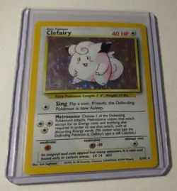 Pokemon TCG Base Set Unlimited Clefairy Holo Card 5/102 Vintage 1999 Played - Image 1