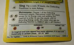 Pokemon TCG Base Set Unlimited Clefairy Holo Card 5/102 Vintage 1999 Played - Image 5