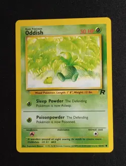 Pokemon Card Oddish 63/82 Team Rocket Vintage WOTC NM Unlimited - Image 1