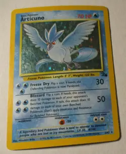 Pokemon TCG Fossil Articuno Holo Card 2/62 Played Vintage 1999 Collectible - Image 2