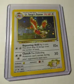 Pokemon TCG Gym Heroes Lt. Surge's Fearow 7/132 Holo Card 2000 Played Vintage - Image 1